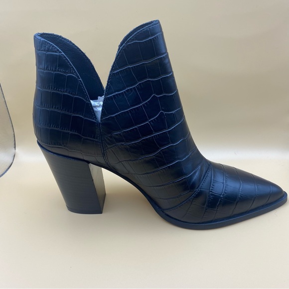 New! Aldo Amodia  Croc Ankle Booties- Block Heel Black- Size 8.5 - Picture 14 of 15